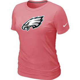 Wholesale Cheap Women\'s Nike Philadelphia Eagles Pink Logo T-Shirt