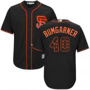 Wholesale Cheap Giants #40 Madison Bumgarner Black Team Logo Fashion Stitched MLB Jersey