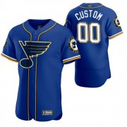 Wholesale Cheap St. Louis Blues Custom Men's 2020 NHL x MLB Crossover Edition Baseball Jersey Blue