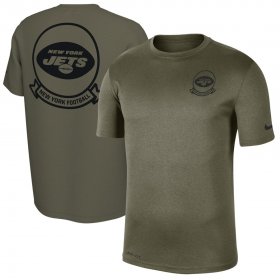 Wholesale Cheap Men\'s New York Jets Nike Olive 2019 Salute to Service Sideline Seal Legend Performance T-Shirt