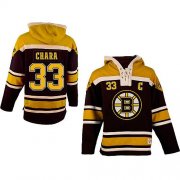 Wholesale Cheap Bruins #33 Zdeno Chara Black Sawyer Hooded Sweatshirt Stitched NHL Jersey