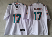 Wholesale Cheap Men's Miami Dolphins #17 Jaylen Waddle White 2023 FUSE Vapor Limited Throwback Stitched Jersey