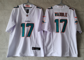 Wholesale Cheap Men\'s Miami Dolphins #17 Jaylen Waddle White 2023 FUSE Vapor Limited Throwback Stitched Jersey