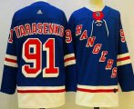 Cheap Men's New York Rangers #91 Vladimir Tarasenko Blue Authentic Jersey