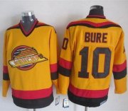 Wholesale Cheap Canucks #10 Pavel Bure Gold CCM Throwback Stitched NHL Jersey