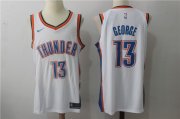 Wholesale Cheap Men's Oklahoma City Thunder #13 Paul George New White 2017-2018 Nike Swingman Stitched NBA Jersey
