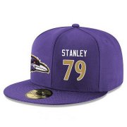 Wholesale Cheap Baltimore Ravens #79 Ronnie Stanley Snapback Cap NFL Player Purple with Gold Number Stitched Hat