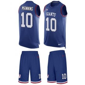 Wholesale Cheap Nike Giants #10 Eli Manning Royal Blue Team Color Men\'s Stitched NFL Limited Tank Top Suit Jersey