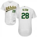 Wholesale Cheap Athletics #28 Matt Olson White Flexbase Authentic Collection Stitched MLB Jersey