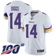 Wholesale Cheap Nike Vikings #14 Stefon Diggs White Men's Stitched NFL 100th Season Vapor Limited Jersey