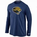 Wholesale Cheap Nike Jacksonville Jaguars Logo Long Sleeve T-Shirt Dark Blue