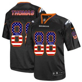 Wholesale Cheap Nike Broncos #88 Demaryius Thomas Black Men\'s Stitched NFL Elite USA Flag Fashion Jersey