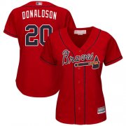 Wholesale Cheap Braves #20 Josh Donaldson Red Alternate Women's Stitched MLB Jersey