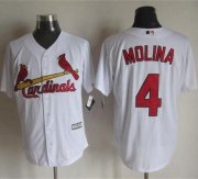 Wholesale Cheap Cardinals #4 Yadier Molina White New Cool Base Stitched MLB Jersey