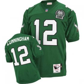 Wholesale Cheap Mitchell&Ness Eagles #12 Randall Cunningham Green Stitched Throwback NFL Jersey