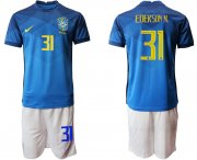 Wholesale Cheap Men 2020-2021 Season National team Brazil away blue 31 Soccer Jersey