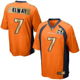 Wholesale Cheap Nike Broncos #7 John Elway Orange Team Color Men\'s Stitched NFL Game Super Bowl 50 Collection Jersey