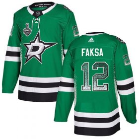Wholesale Cheap Adidas Stars #12 Radek Faksa Green Home Authentic Drift Fashion 2020 Stanley Cup Final Stitched NHL Jersey
