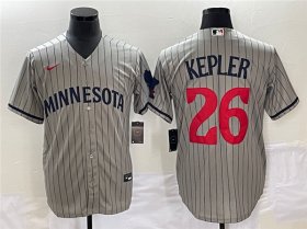 Wholesale Cheap Men\'s Minnesota Twins #26 Max Kepler Gray Cool Base Stitched Baseball Jersey