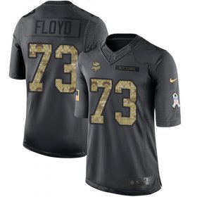 Wholesale Cheap Nike Vikings #73 Sharrif Floyd Black Men\'s Stitched NFL Limited 2016 Salute To Service Jersey