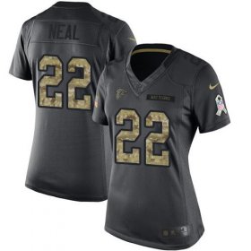 Wholesale Cheap Nike Falcons #22 Keanu Neal Black Women\'s Stitched NFL Limited 2016 Salute to Service Jersey