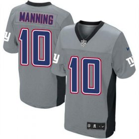Wholesale Cheap Nike Giants #10 Eli Manning Grey Shadow Youth Stitched NFL Elite Jersey