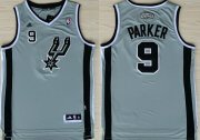 Wholesale Cheap San Antonio Spurs #9 Tony Parker Revolution 30 Swingman Gray Jersey