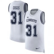 Wholesale Cheap Nike Cowboys #31 Trevon Diggs White Men's Stitched NFL Limited Rush Tank Top Jersey