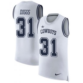 Wholesale Cheap Nike Cowboys #31 Trevon Diggs White Men\'s Stitched NFL Limited Rush Tank Top Jersey