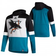 Wholesale Cheap San Jose Sharks Blank Adidas Reverse Retro Pullover Hoodie Gray Teal