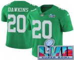 Cheap Men's Philadelphia Eagles #20 Brian Dawkins Limited Green Rush Super Bowl LVII Vapor Jersey