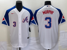 Cheap Men\'s Atlanta Braves #3 Dale Murphy Number White 2023 City Connect Cool Base Stitched Jersey1