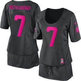 Wholesale Cheap Nike Steelers #7 Ben Roethlisberger Dark Grey Women\'s Breast Cancer Awareness Stitched NFL Elite Jersey