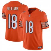 Cheap Men's Chicago Bears #18 Caleb Williams Orange 2024 Draft F.U.S.E. Vapor Football Stitched Jersey