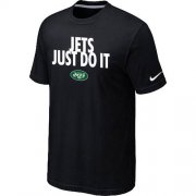 Wholesale Cheap Nike New York Jets Just Do It Black T-Shirt