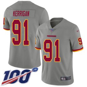 Wholesale Cheap Nike Redskins #91 Ryan Kerrigan Gray Men\'s Stitched NFL Limited Inverted Legend 100th Season Jersey