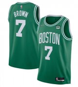 Wholesale Cheap Men's Boston Celtics #7 Jaylen Brown 75th Anniversary Green Stitched Basketball Jersey
