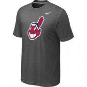 Wholesale Cheap MLB Cleveland Indians Heathered Nike Blended T-Shirt Dark Grey