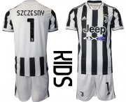 Wholesale Cheap Youth 2021-2022 Club Juventus home white 1 Adidas Soccer Jersey
