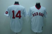 Wholesale Cheap Mitchell and Ness Red Sox #14 Jim Rice Stitched White Throwback MLB Jersey