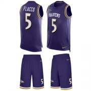 Wholesale Cheap Nike Ravens #5 Joe Flacco Purple Team Color Men's Stitched NFL Limited Tank Top Suit Jersey