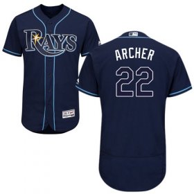 Wholesale Cheap Rays #22 Chris Archer Dark Blue Flexbase Authentic Collection Stitched MLB Jersey
