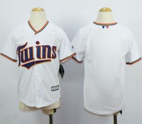 Wholesale Cheap Twins Blank White Cool Base Stitched Youth MLB Jersey