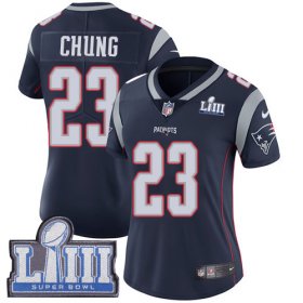 Wholesale Cheap Nike Patriots #23 Patrick Chung Navy Blue Team Color Super Bowl LIII Bound Women\'s Stitched NFL Vapor Untouchable Limited Jersey