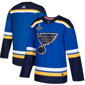 Wholesale Cheap Adidas Blues Blank Blue Home Authentic Stanley Cup Champions Stitched NHL Jersey