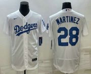 Cheap Men's Los Angeles Dodgers #28 JD Martinez White Flex Base Stitched Baseball Jersey