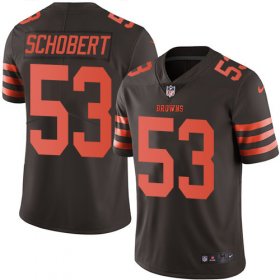 Wholesale Cheap Nike Browns #53 Joe Schobert Brown Men\'s Stitched NFL Limited Rush Jersey
