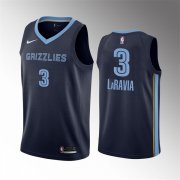 Wholesale Cheap Men's Memphis Grizzlies #3 Jake LaRavia 75th Anniversary Statement Edition Navy Stitched Basketball Jersey