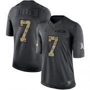 Wholesale Cheap Nike Panthers #7 Kyle Allen Black Men's Stitched NFL Limited 2016 Salute to Service Jersey