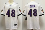 Wholesale Cheap Men's Baltimore Ravens #48 Patrick Queen White 2020 Vapor Untouchable Stitched NFL Nike Limited Jersey